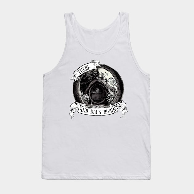 There and Back Again II - Round Door - Black and White - Fantasy Tank Top by Fenay-Designs